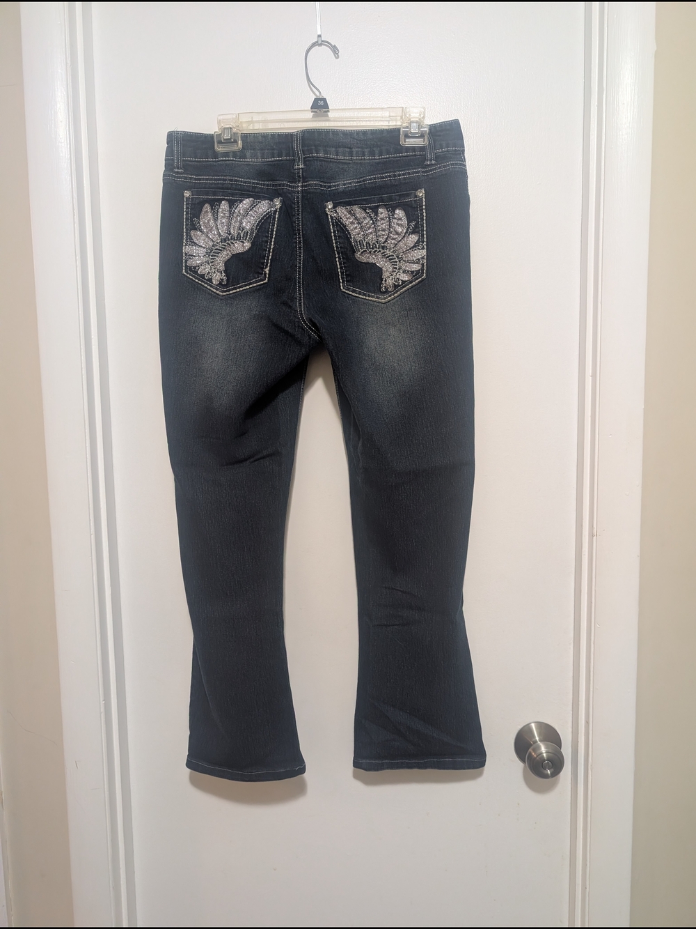 Faded Glory Early 2000s Vintage Bootcut Embellished Sequin Jeans Size 12a